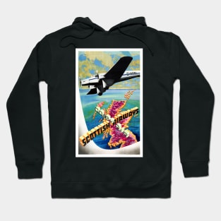 Vintage Travel Poster Scotland Scottish Airways Hoodie